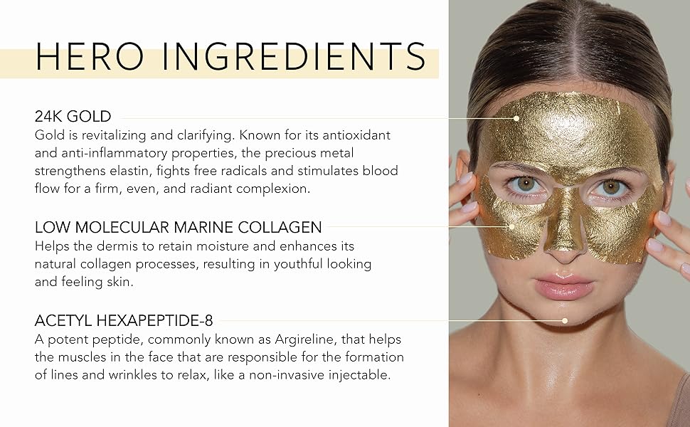 24K Gold Foil Premium Face Mask | Curated Ambience