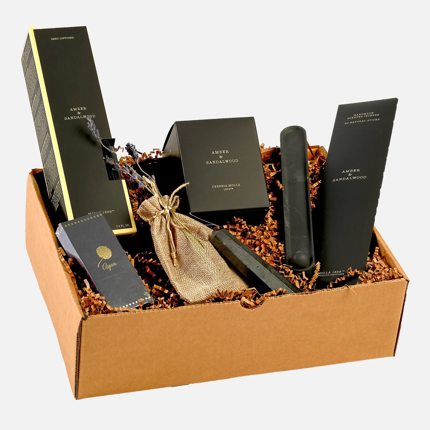 Cereira Molla Amber & Sandalwood Home Scents Box | Curated Ambience