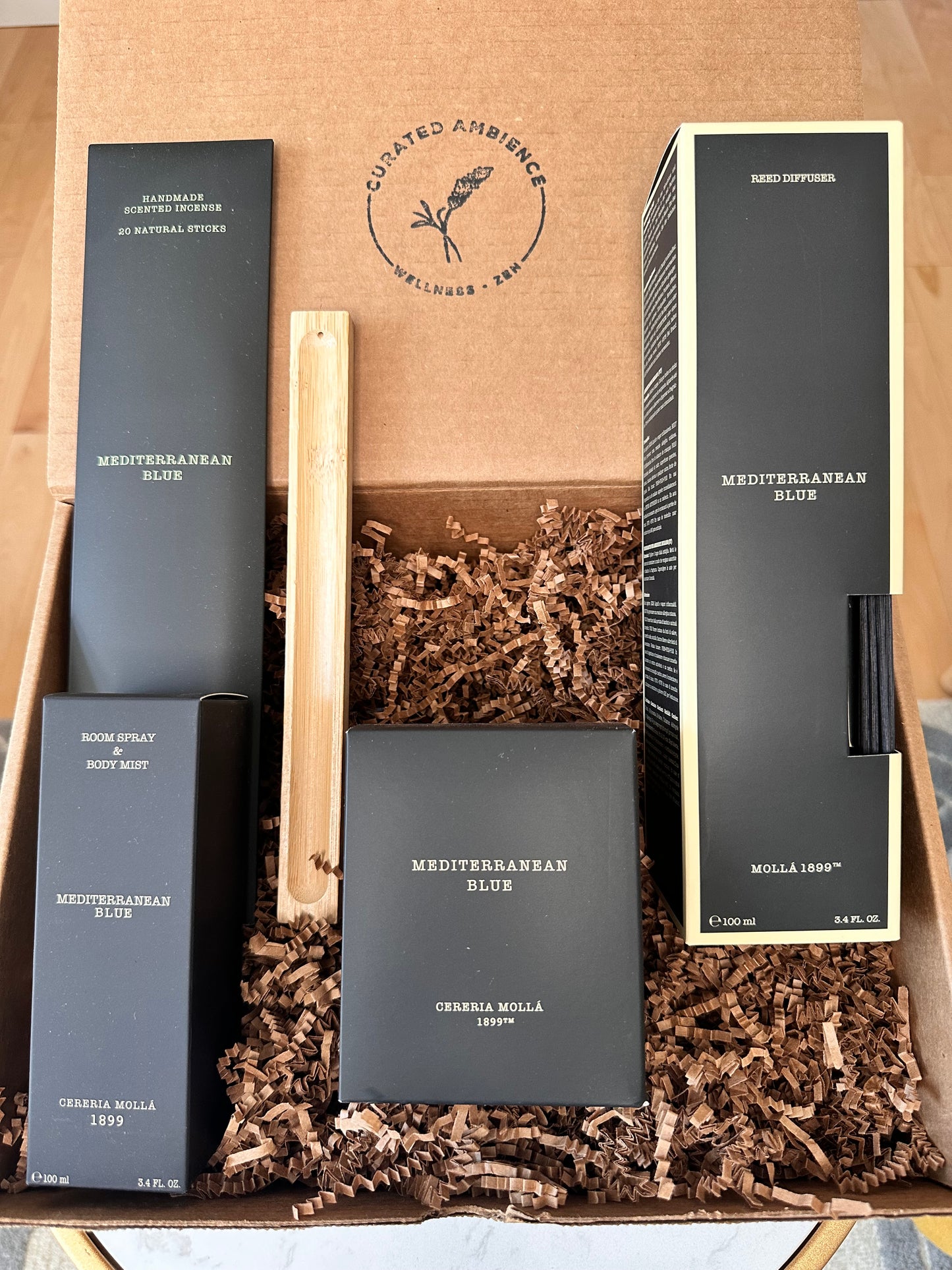 Cereira Molla Mediterranean Blue Scents Masculine Spa Box | Curated Ambience